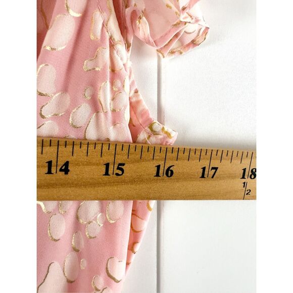 BuddyLove Astrid Ruffle Front Mini Dress Pink Metallic Size M - Picture 7 of 10